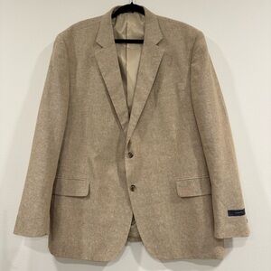 Stafford 2 Button Sport Coat Blazer Classic Fit Linen Cotton Beach Wedding 48R